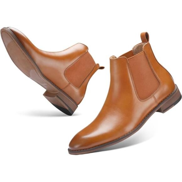 Men's Chelsea Boots, Casual Boots Camel Brown - Picture 2 of 5